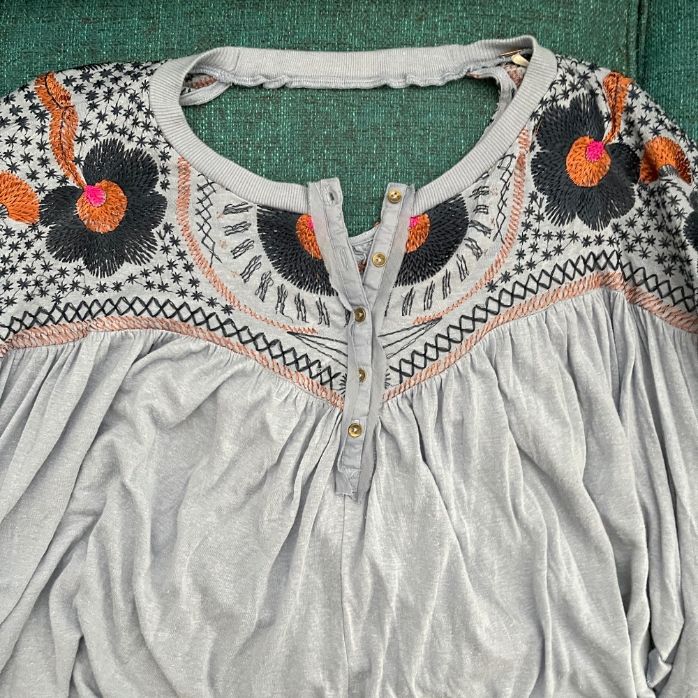 Free People bat wing embroidered crop